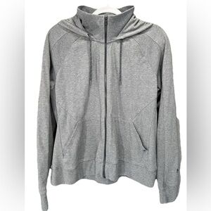Kuhl Jacket Women’s Large Brava Hoody Full Zip Gray Organic Cotton Thumb Loops